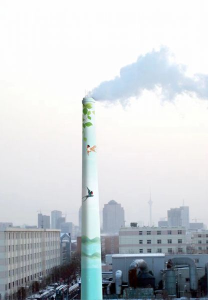 煙囪美化、煙囪彩繪